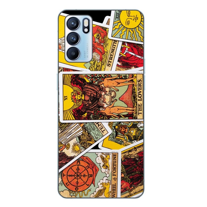 Капак, съвместим с Oppo Reno6 5G силиконов гел Tpu модел карти Таро