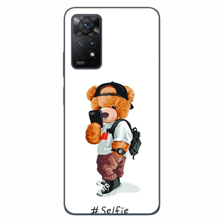 Капак, съвместим с Xiaomi Redmi Note 11 Pro 4G, 5G Silicon Gel Tpu Модел Bear Teddy Selfie