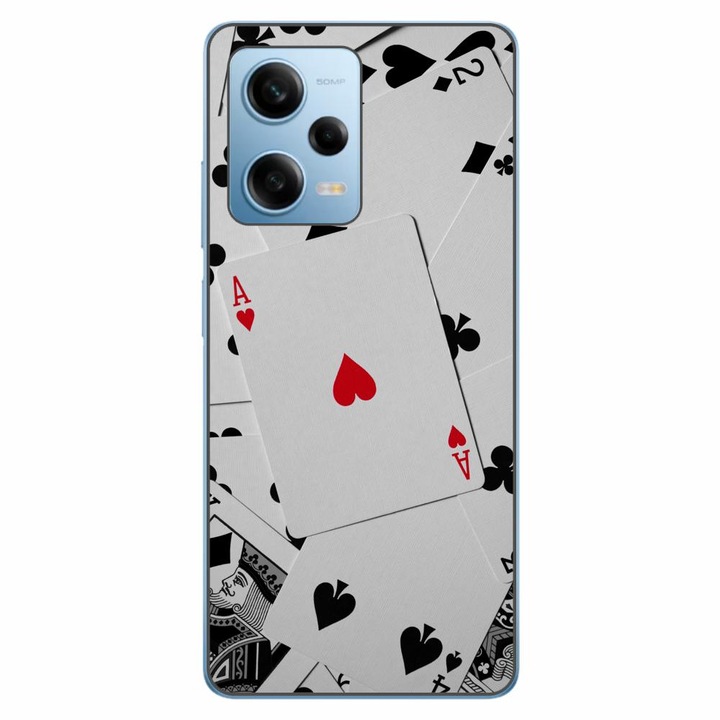 Капак, съвместим с Xiaomi Redmi Note 12 Pro 5G силиконов гел Tpu модел покер карти