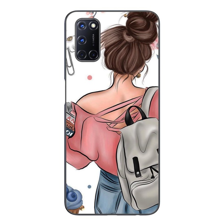 Husa compatibila cu Oppo A72 Silicon Gel Tpu Model Girl Fashion School