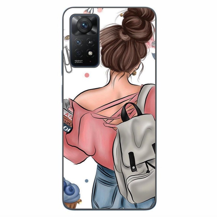 Капак, съвместим с Xiaomi Redmi Note 11 Pro 4G, 5G Silicon Gel Tpu Model Girl Fashion School