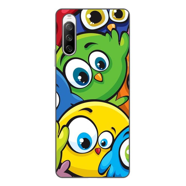 Калъф, съвместим с модел Sony Xperia 10 III Silicone Gel Tpu Colorful Owls