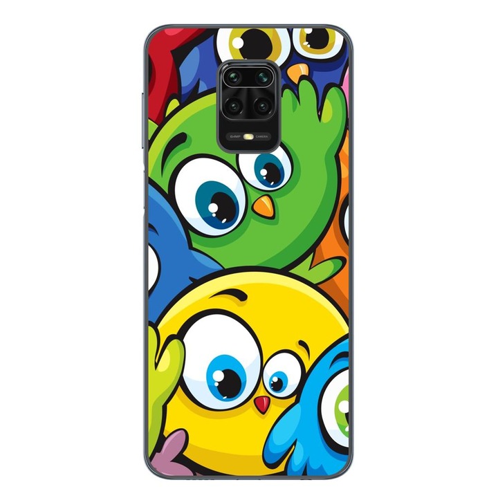 Husa compatibila cu Xiaomi Redmi Note 9 Pro Silicon Gel Tpu Model Bufnite Colorate