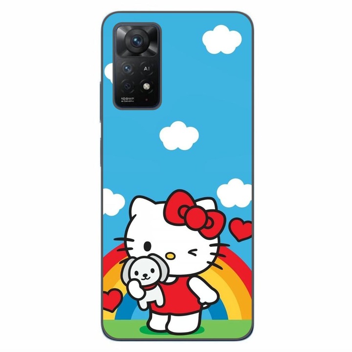 Кейс съвместим с Xiaomi Redmi Note 11 Pro 4G, 5G Silicon Gel Tpu Модел Hello Kitty Rainbow