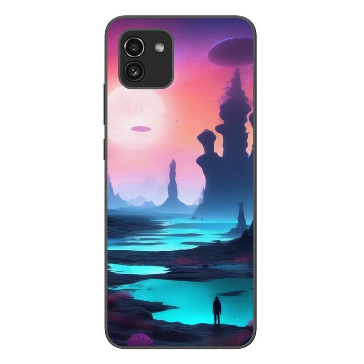 A burkolat kompatibilis a Samsung Galaxy A03 Silicon Gel Tpu Mystic Planet modellel