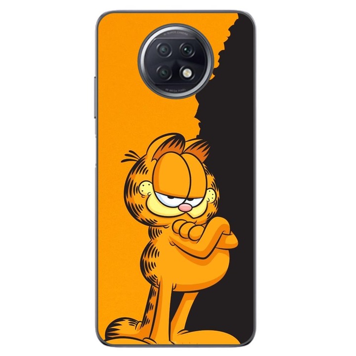 Husa compatibila cu Xiaomi Redmi Note 9T Silicon Gel Tpu Model Garfield Black and Orange