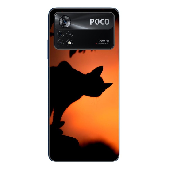 Husa compatibila cu Xiaomi Poco X4 Pro Silicon Gel Tpu Model Halloween Pisica Neagra