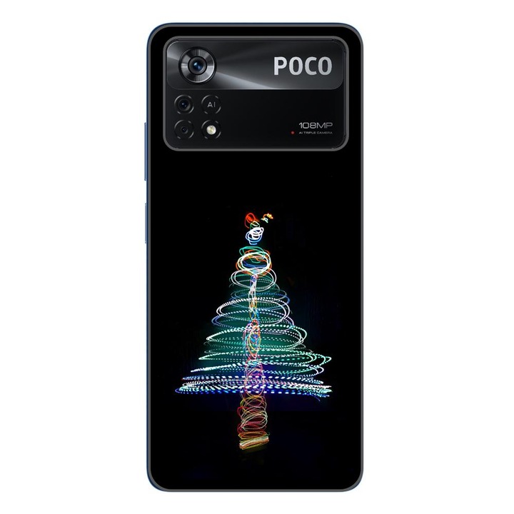 Husa compatibila cu Xiaomi Poco X4 Pro Silicon Gel Tpu Model Craciun Brad Neon