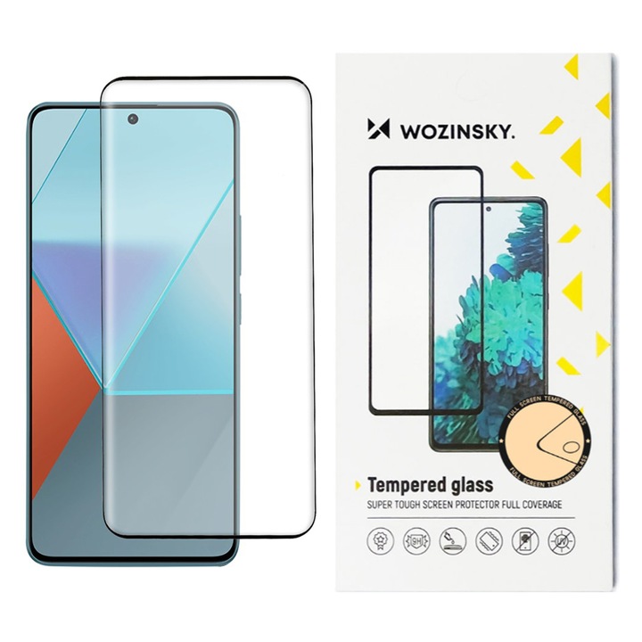 Стъклен Протектор Wozinsky за Xiaomi Redmi Note 13 Pro Plus 5G, Черен/Прозрачен