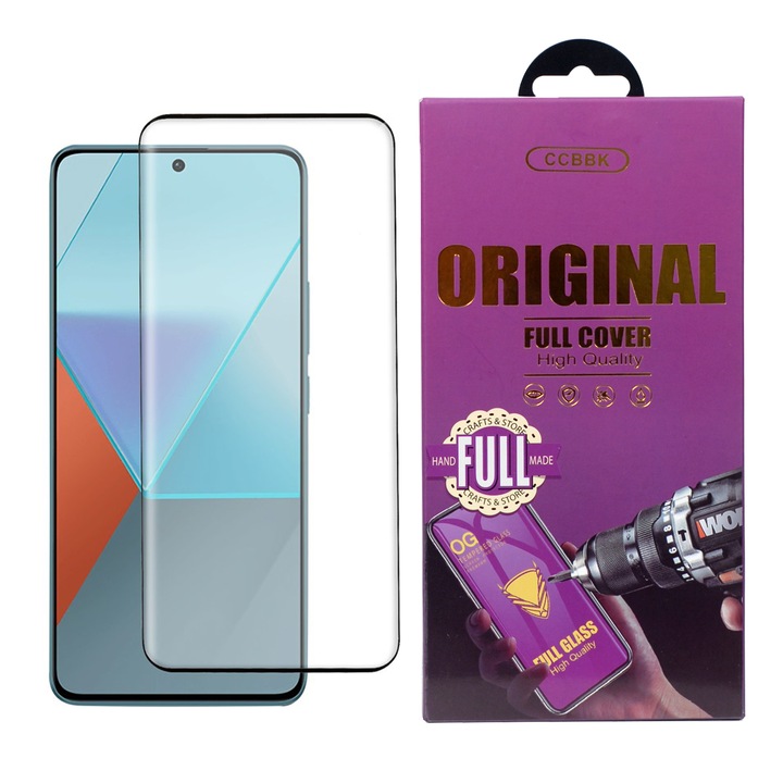 Стъклен Протектор OG за Xiaomi Redmi Note 13 Pro Plus 5G, Черен/Прозрачен