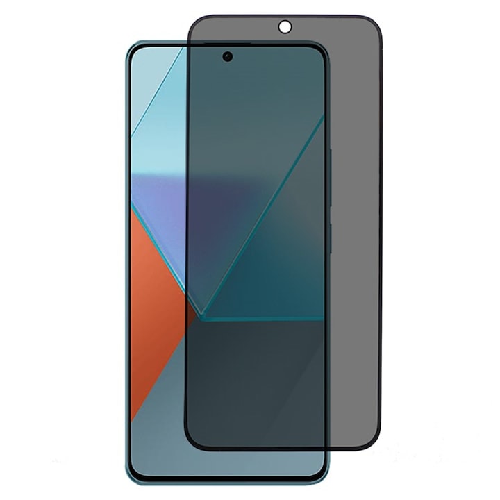 Стъклен Протектор Privacy за Xiaomi Poco X6 Neo 5G, Черен/Прозрачен