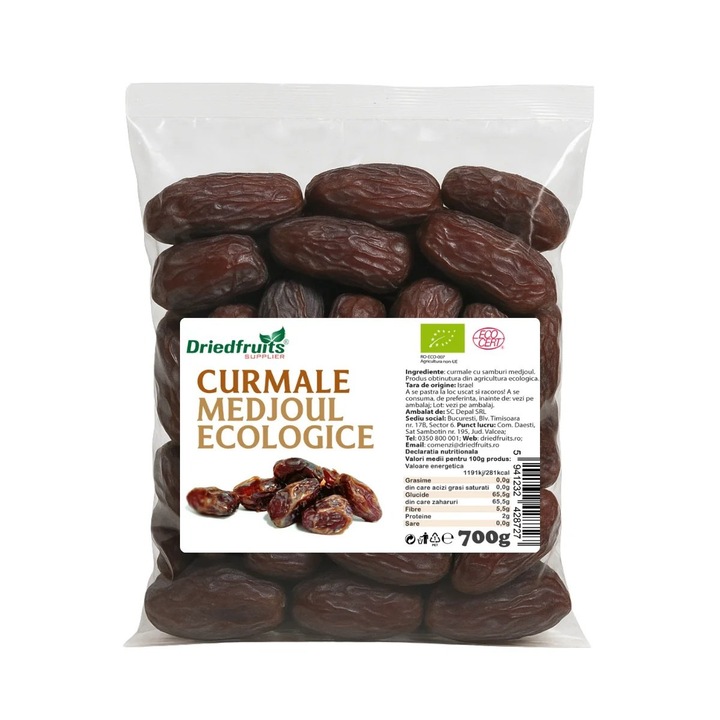 Curmale cu samburi Medjoul BIO Driedfruits - 700 g
