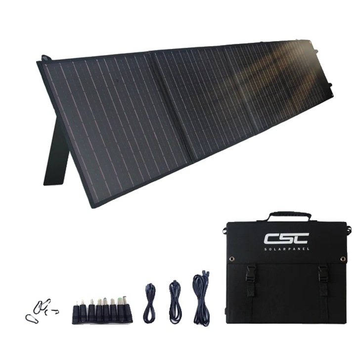 Panou solar portabil pentru camping, capacitate 333Wh, incarcare eficienta, 100W, dimensiuni 252x155x100mm