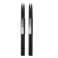 Set 2 Bete Toba, SINBINTA, 5A, Varf oval, Durabilitate ridicata, Rezistenta buna, Design ergonomic, Suprafata lustruita, Senzatie excelenta, Pentru baterii incepatori si profesionisti, Artar, 40.5cm, Negru