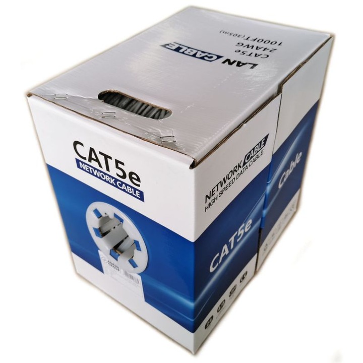 U/UTP Cat5E kábel, 100MHz, LSZH köpeny, beltéri, 4x2x0,47mm, 100% tömör réz