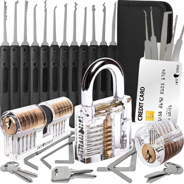 Set de unelte pentru lacate si incuietori 31 de piese, pentru lacatusi incepatori si profesionisti, multifunctional