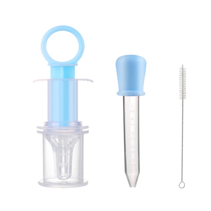 Спринцовка за орално хранене на бебета, Rqiurpn, Силикон, Син