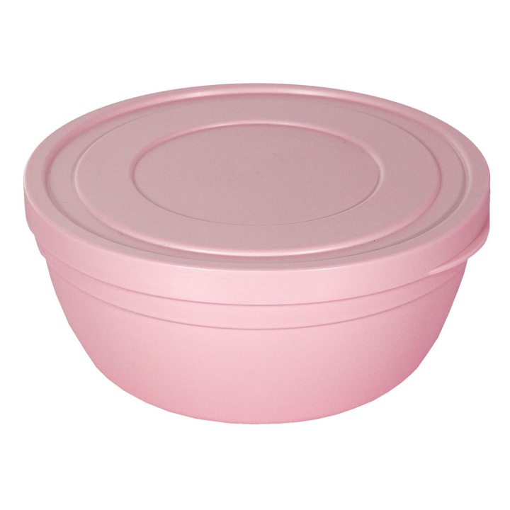 Shopiens Tartály, élelmiszerek szállítására és tárolására, tetővel, rózsaszín, 500 ml