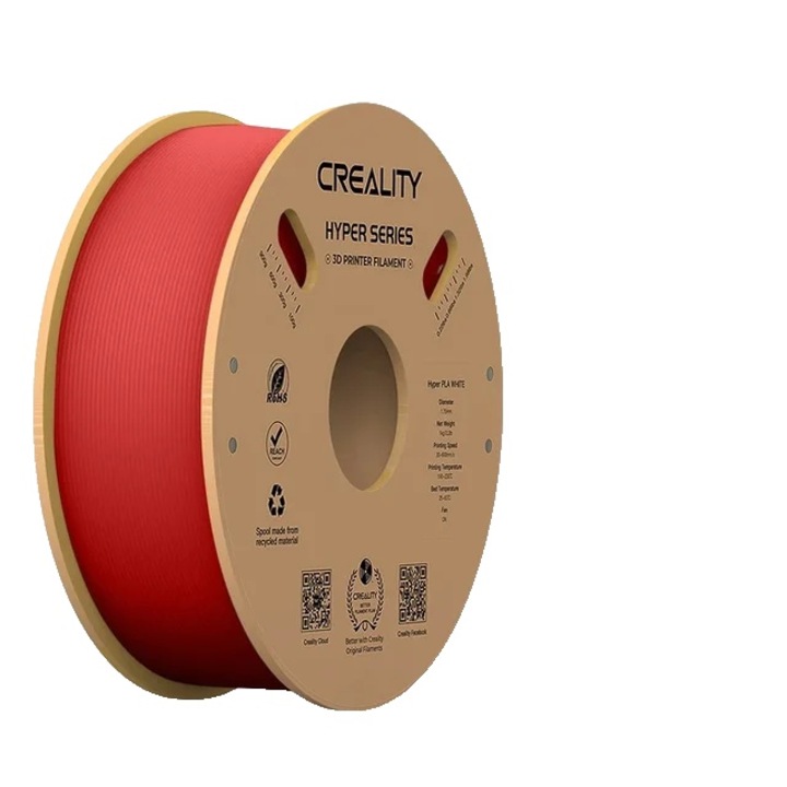 Filament PLA Hyper Viteza Inalta, Rezistenta Imbunatatita, Rosu, 1kg, 1.75mm, Set
