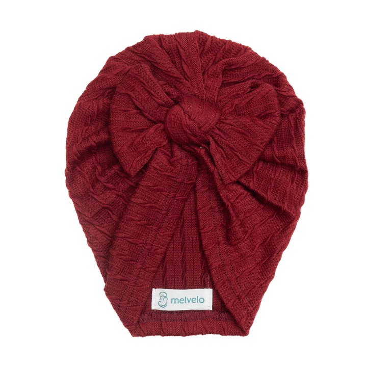 Turban bebelusi cu funda, bumbac, Knitwear - Ruby, 0-4 ani