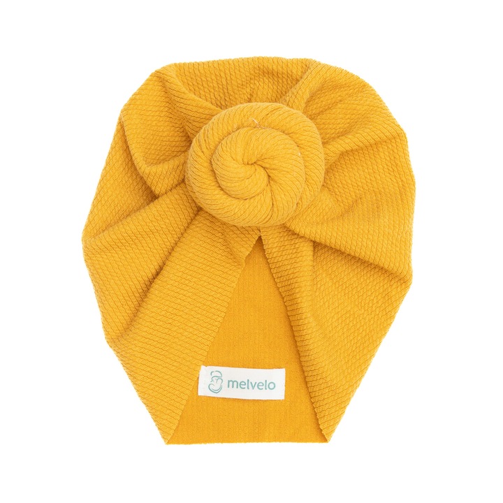 Turban bebelusi Donut, bumbac, Melvelo, Rope - Honey Bee, 0-2 ani