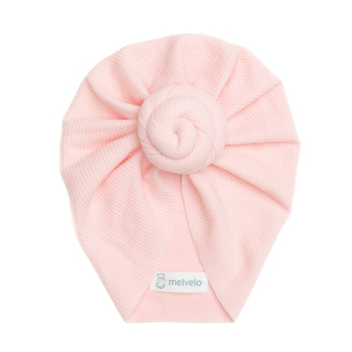 Turban bebelusi Donut, bumbac, Melvelo, Rope - Pink, 0-2 ani