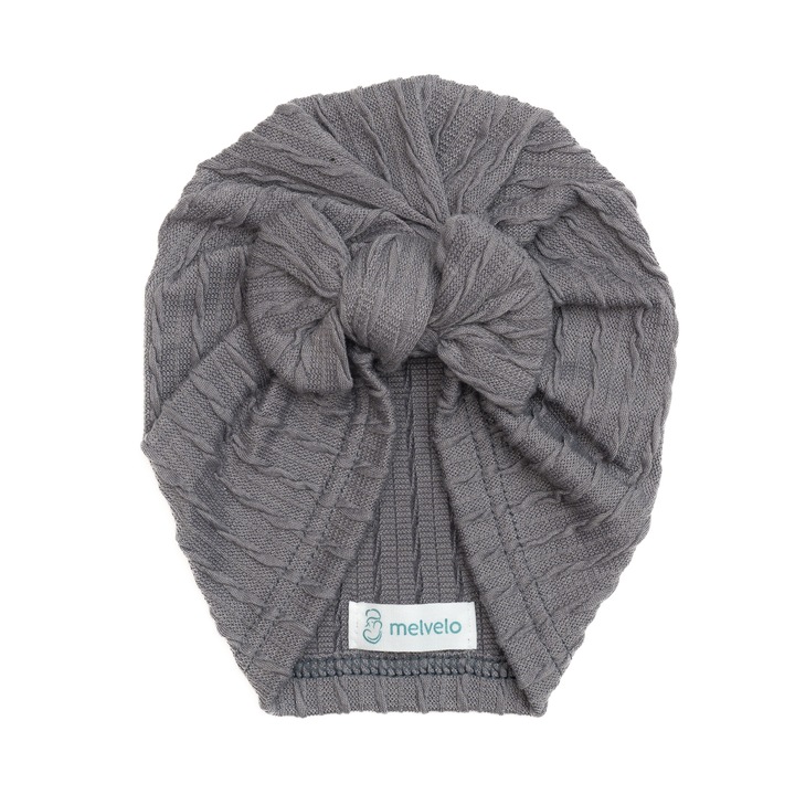 Turban bebelusi cu funda, bumbac, Knitwear - Iron, 0-4 ani