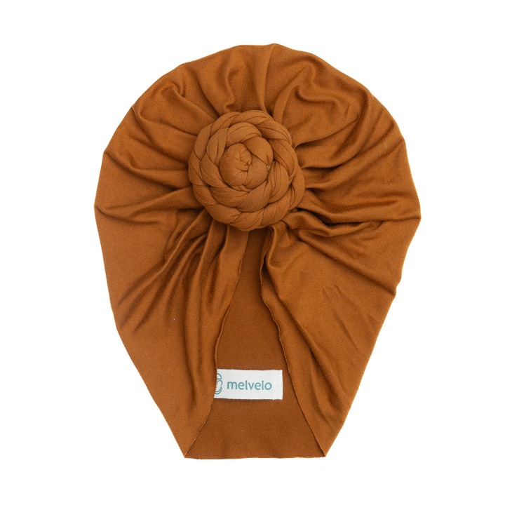 Turban bebelusi Donut, spandex, Melvelo, Rose - Earth, 0-3 ani