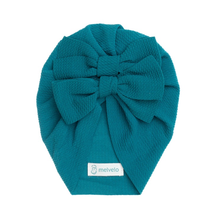 Turban bebelusi cu doua funde, bumbac, Melvelo, Rice - Island Sea, 0-2 ani