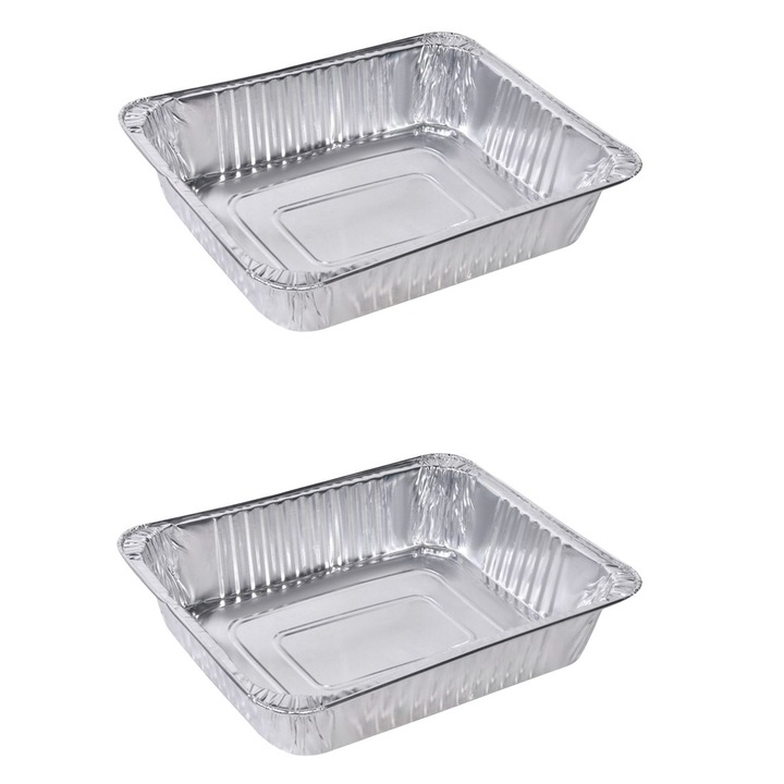 Set 2 tavi din aluminiu de unica folosinta Shopiens®, 36 x 29 x 9 cm