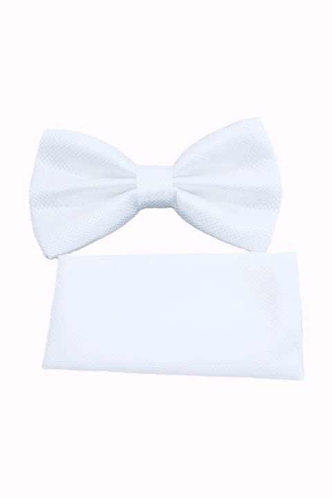Set papion si batista pentru sacou, alb, 12 x 6.5 cm, Ryan Keeper