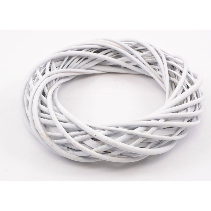 Coronita din ratan, 30x30 cm, alb