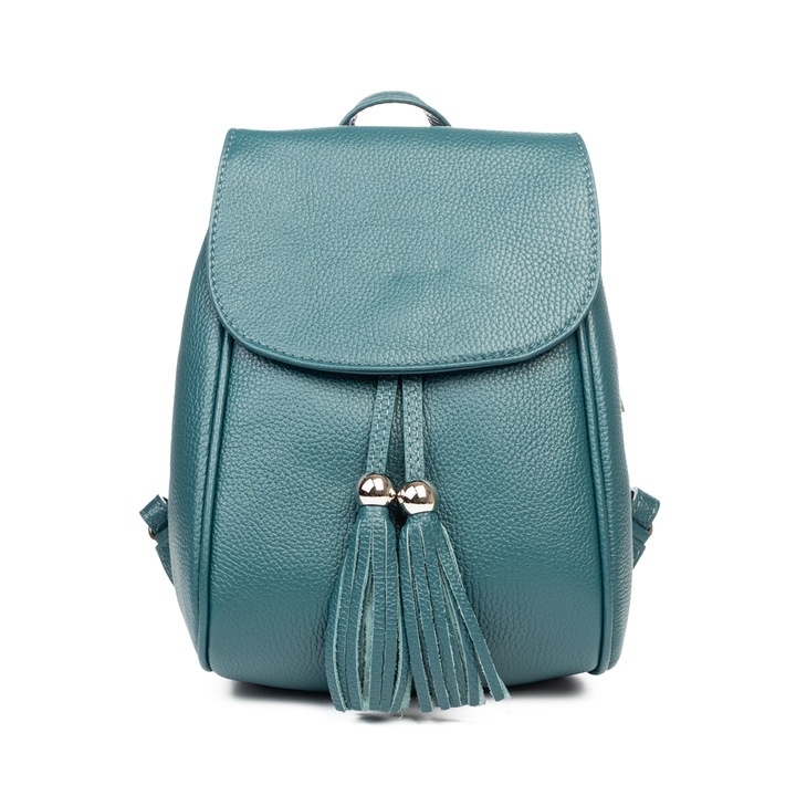 Rucsac dama, piele, Toro Nero, Cris, verde-petrol