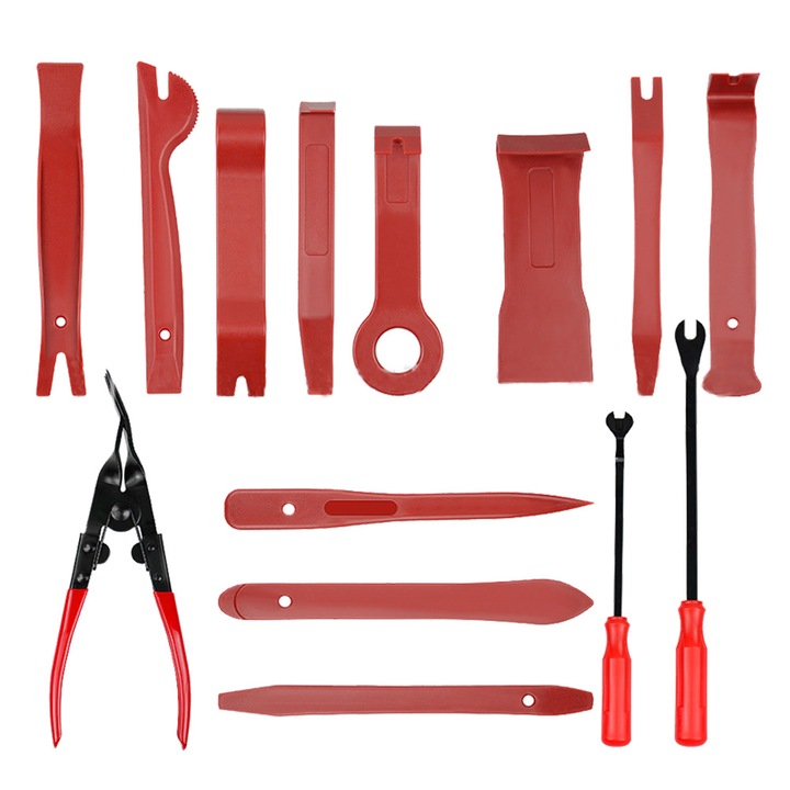 Set 19 piese demontare tapiterie, FMK, Universal, Rosu