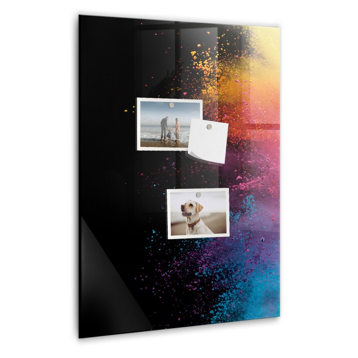 Tabla magnetica, Coloray, Pulbere colorata, Multicolor, 40 x 60 cm, Magneti, Marker alb, 010640700050400088942