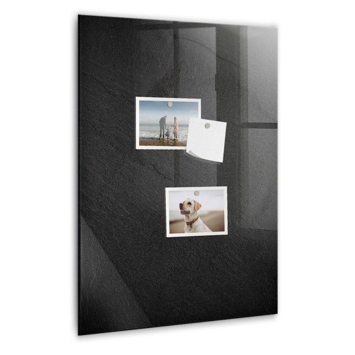 Tabla magnetica, Coloray, Dark Rock, Negru, 40 x 60 cm, Magneti, Marker alb, 010640700050400260342