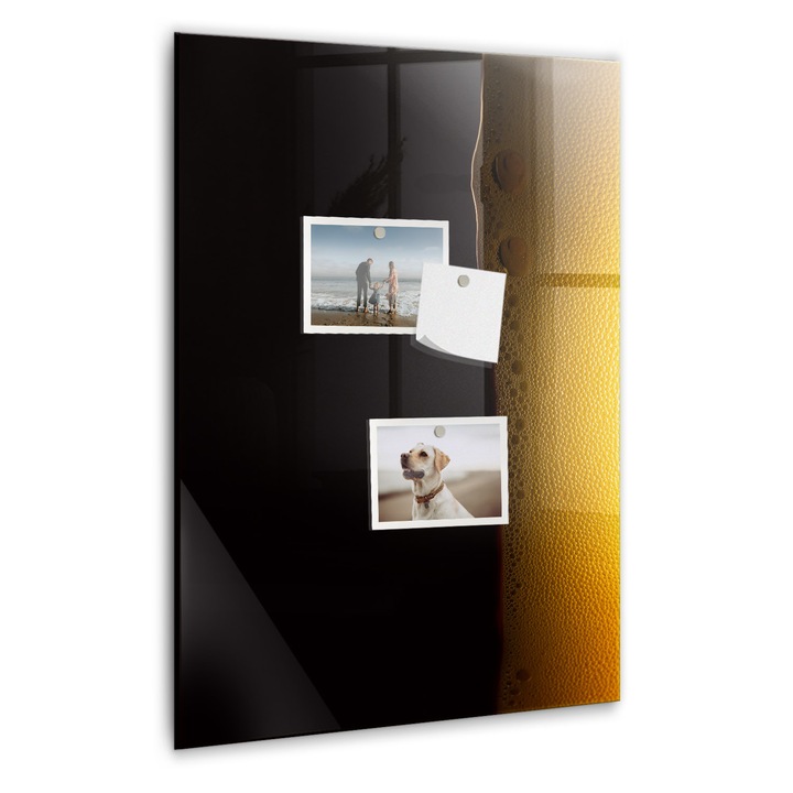 Tabla magnetica, Coloray, Bere bruna, Negru, 40 x 60 cm, Magneti, Marker alb, 010640700050400260351