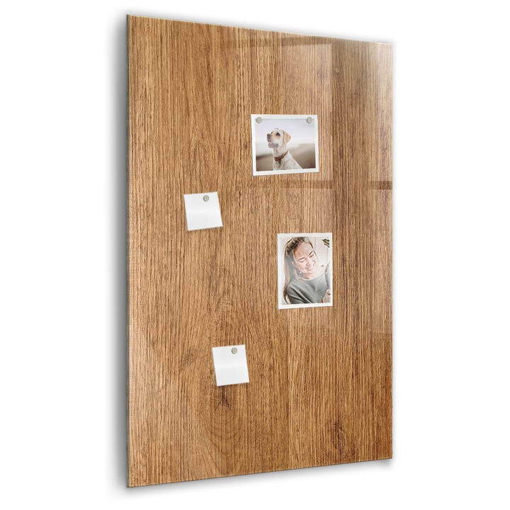 Tabla magnetica, Coloray, Umbra calda din lemn, Maro, 60 x 90 cm, Magneti, Marker alb, 010640700020400260264