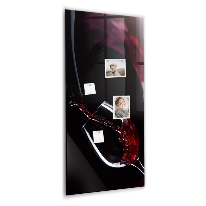 Tabla magnetica, Coloray, Vin varsat, Rosu, 60 x 120 cm, Magneti, Marker alb, 010640700080400260265