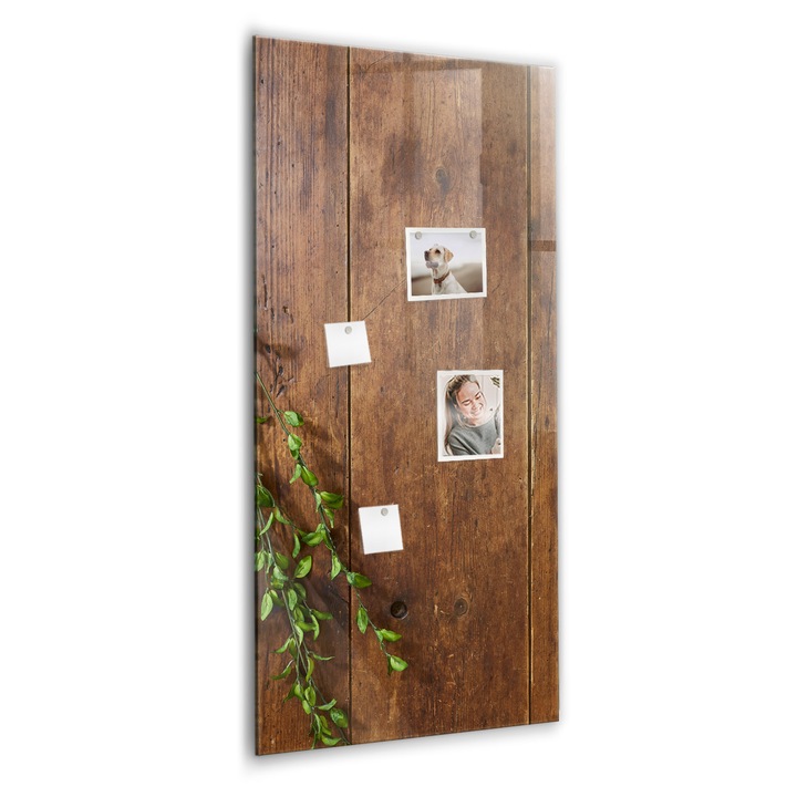 Tabla magnetica, Coloray, Lemn rustic, Maro, 60 x 120 cm, Magneti, Marker alb, 010640700080400089005