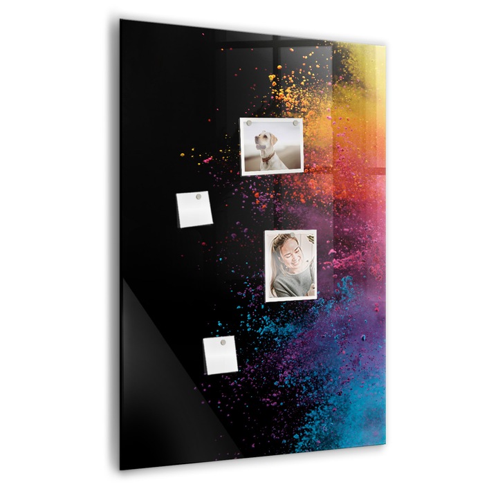 Tabla magnetica, Coloray, Pulbere colorata, Multicolor, 70 x 100 cm, Magneti, Marker alb, 010640700070400088942