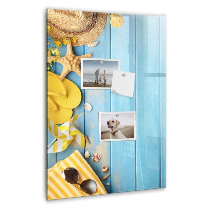 Tabla magnetica, Coloray, Accesorii pe plaja, Multicolor, 40 x 60 cm, Magneti, Marker negru, 010640700050300089026