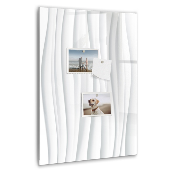 Tabla magnetica, Coloray, Linii de abstractizare, Alb, 40 x 60 cm, Magneti, Marker negru, 010640700050300089031