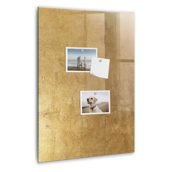 Tabla magnetica, Coloray, Material decorativ, Auriu, 40 x 60 cm, Magneti, Marker negru, 010640700050300089004