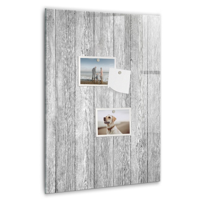 Tabla magnetica, Coloray, Scanduri de lemn, Alb, 40 x 60 cm, Magneti, Marker negru, 010640700050300089024