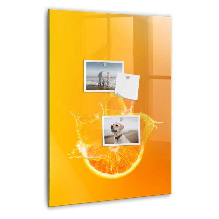 Tabla magnetica, Coloray, Suc de portocale, Portocaliu, 40 x 60 cm, Magneti, Marker negru, 010640700050300260285