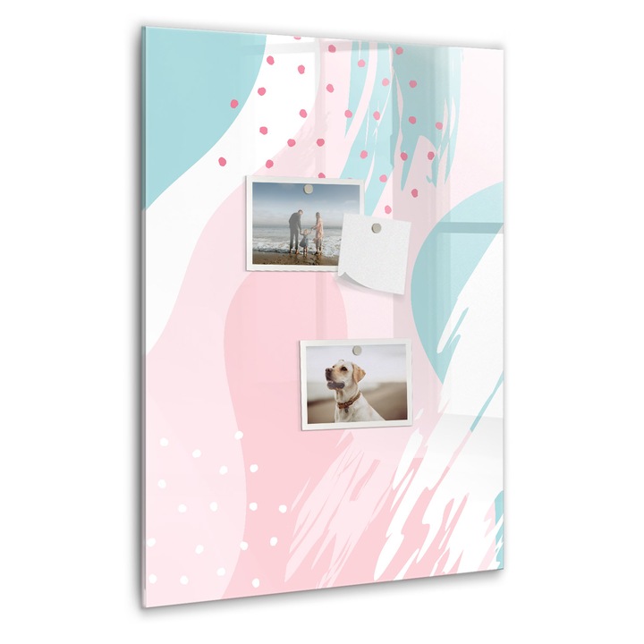 Tabla magnetica, Coloray, Abstractia modelului, Roz, 40 x 60 cm, Magneti, Marker negru, 010640700050300088982