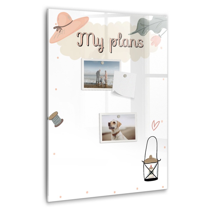 Tabla magnetica, Coloray, Planurile mele, Alb, 40 x 60 cm, Magneti, Marker negru, 010640700050300260292