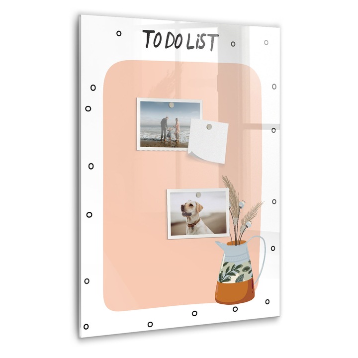 Tabla magnetica, Coloray, Lista de facut, Portocaliu, 40 x 60 cm, Magneti, Marker negru, 010640700050300260291