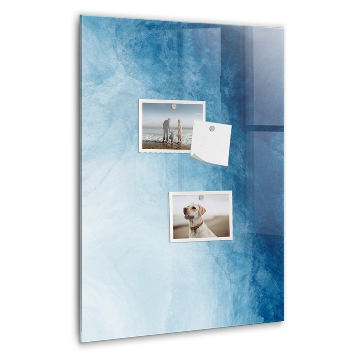 Tabla magnetica, Coloray, Abstractia apei, Albastru, 40 x 60 cm, Magneti, Marker negru, 010640700050300088961